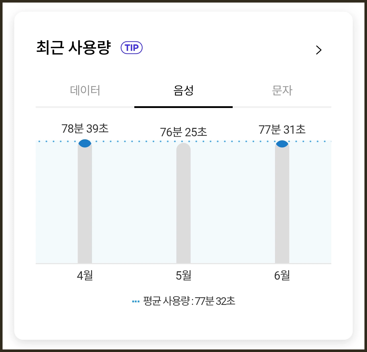 음성 사용량