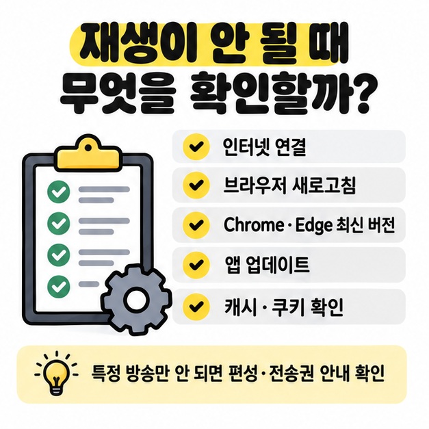 동영상 재생 오류가 날 때 인터넷 브라우저 앱 상태를 확인하는 방법