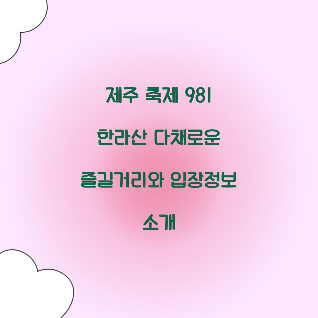 제주 축제 981 한라산
