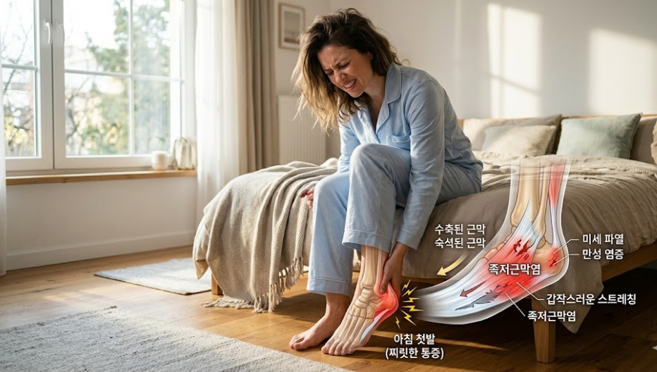아침 첫발이 유독 아픈 이유와 족저근막염의 의학적 본질