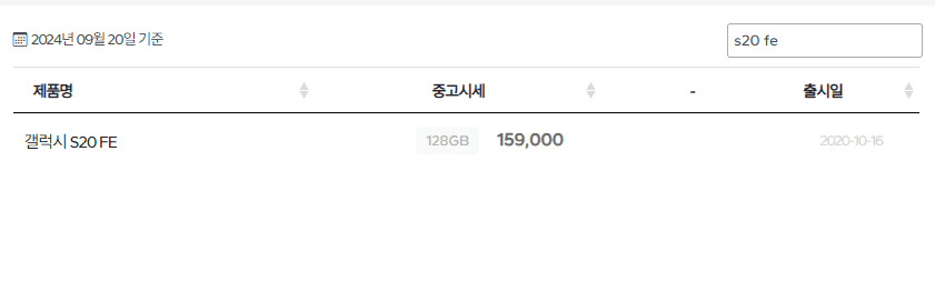 S20 FE 중고 시세