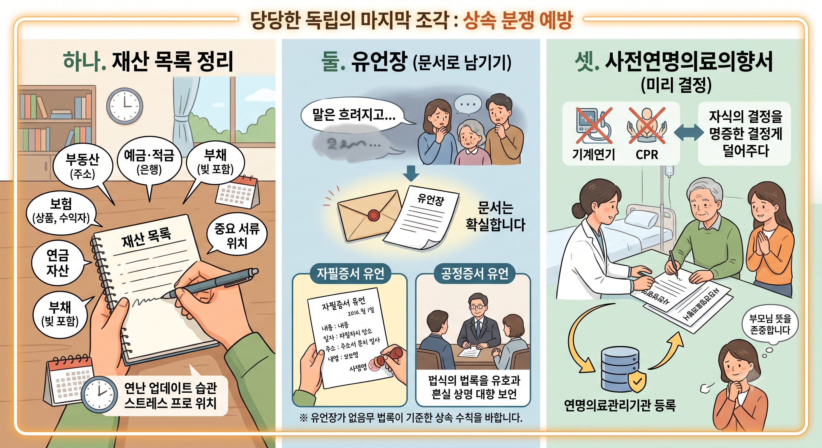 자식에게 남길 것과 남기지 말아야 할 것 — 미리 정리하는 상속과 유언