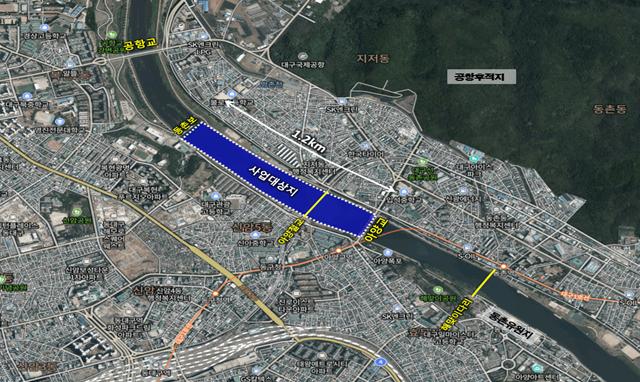 금호강 수상레저시설 위치도