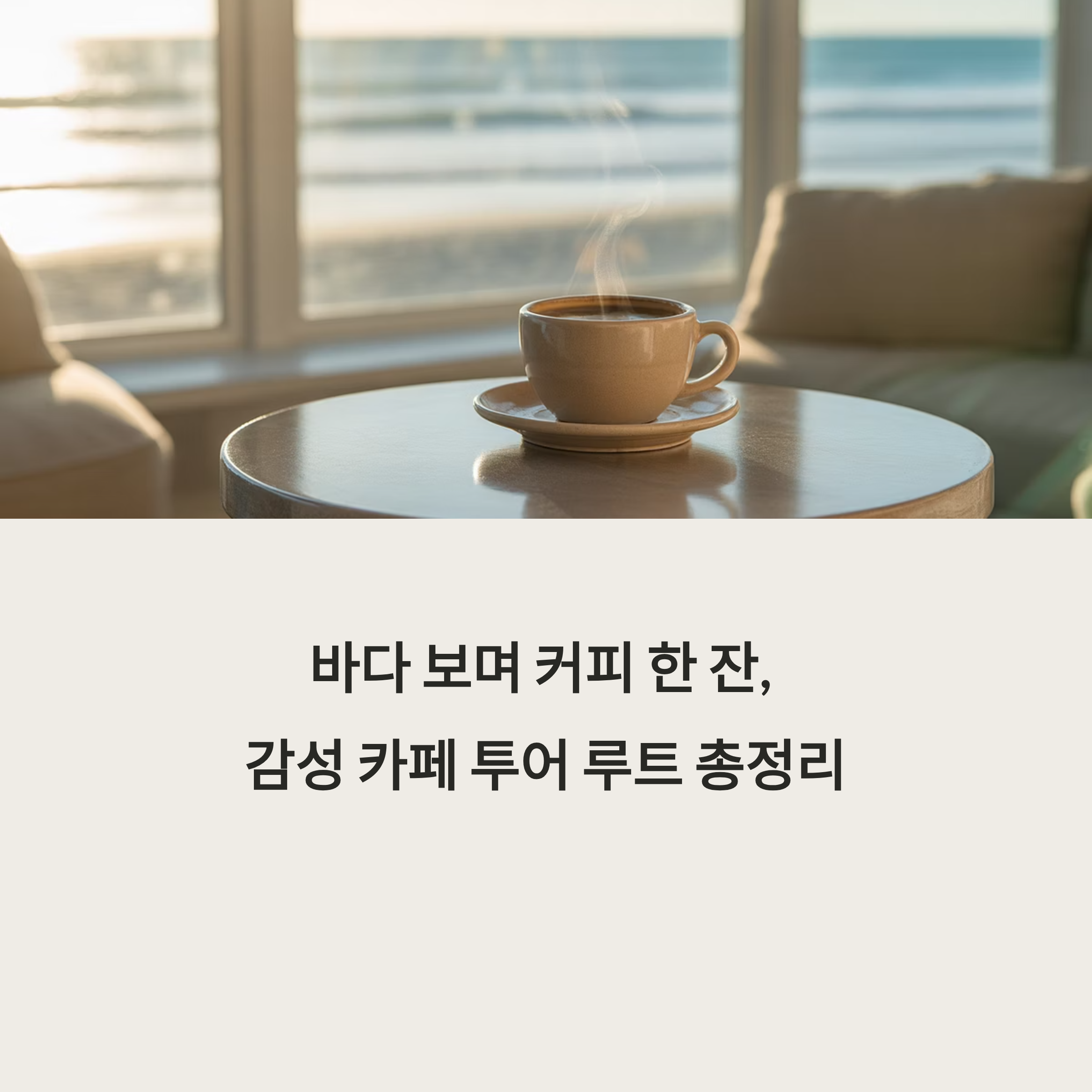 바다 보며 커피 한 잔