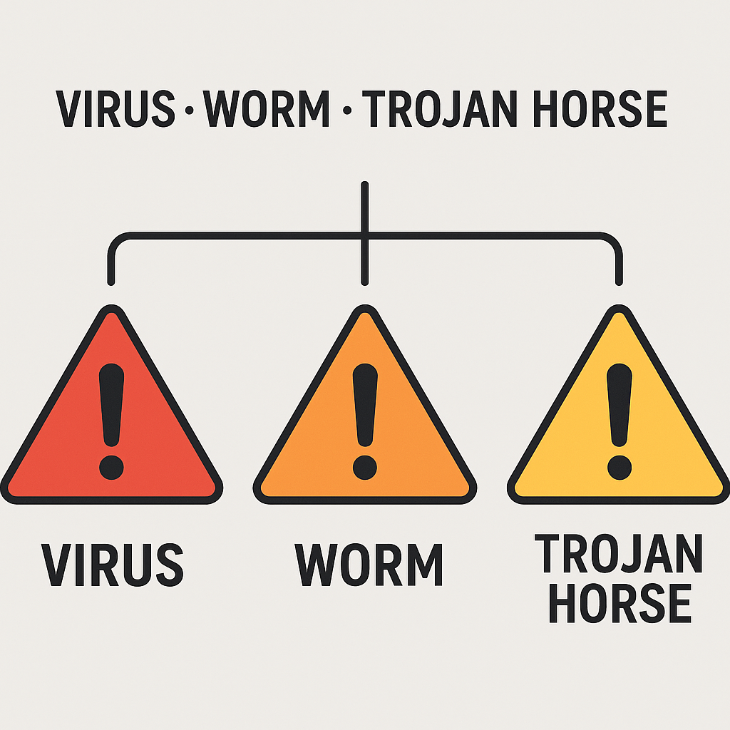 바이러스·웜·트로이목마 차이, 한눈에 이해하기