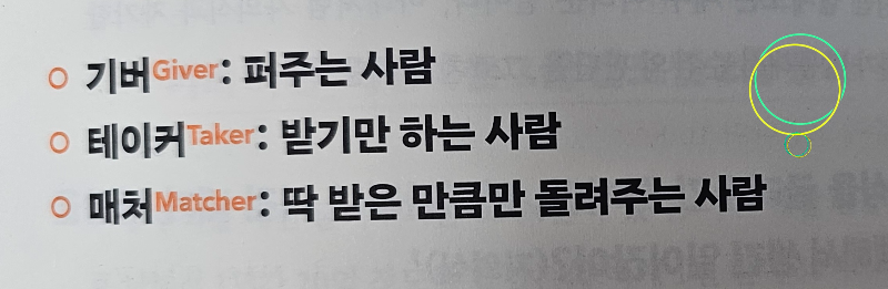 기버 테이커 매처 설명