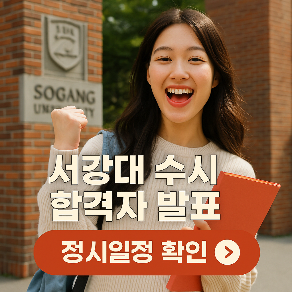 서강대학교 교문 앞에서 합격을 기뻐하는 수험생