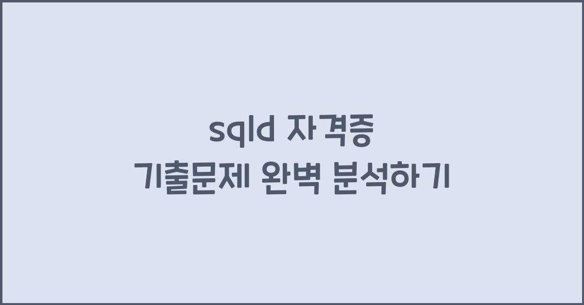 sqld 자격증 기출문제