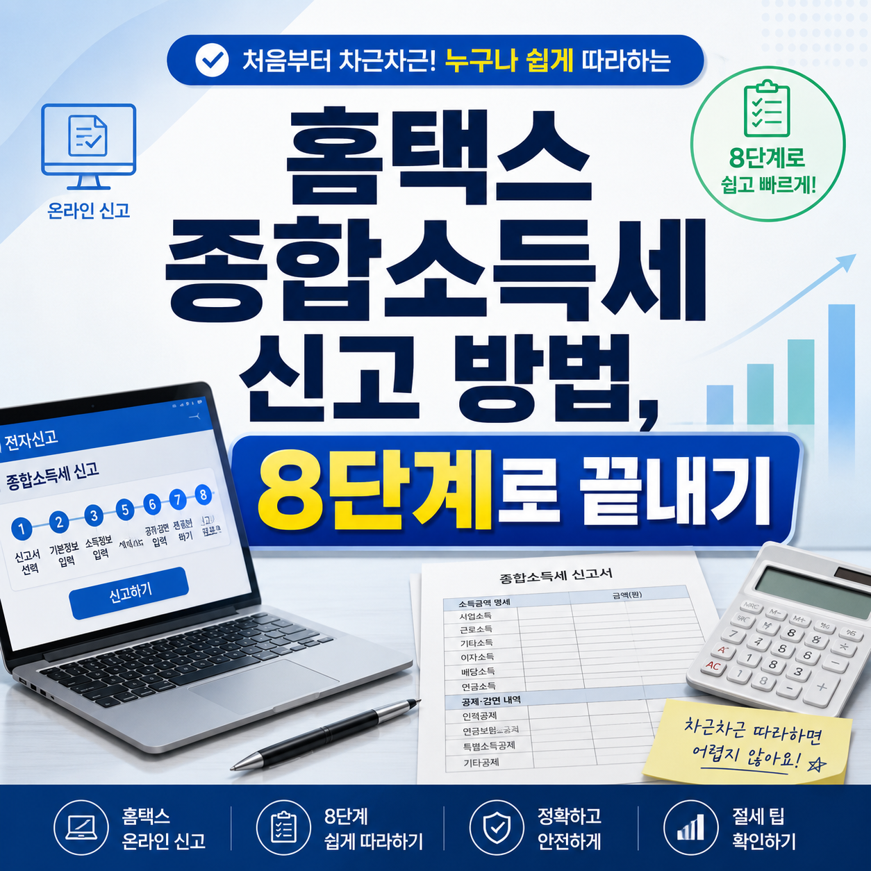 홈택스 종합소득세 신고 방법 8단계 안내 썸네일 이미지