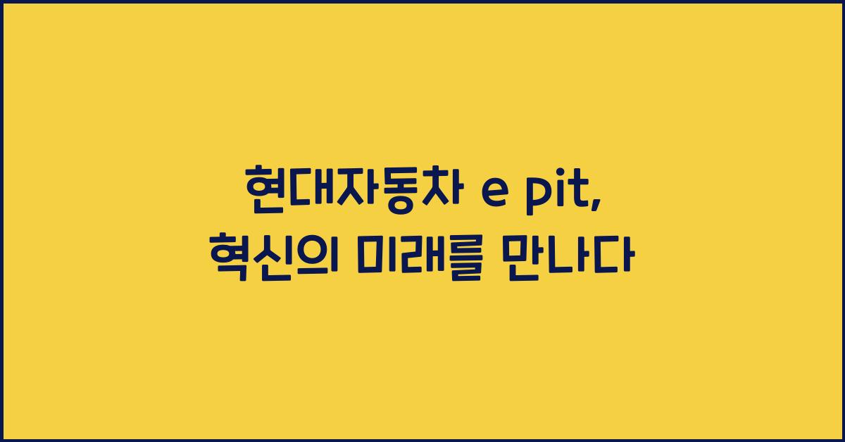현대자동차 e pit