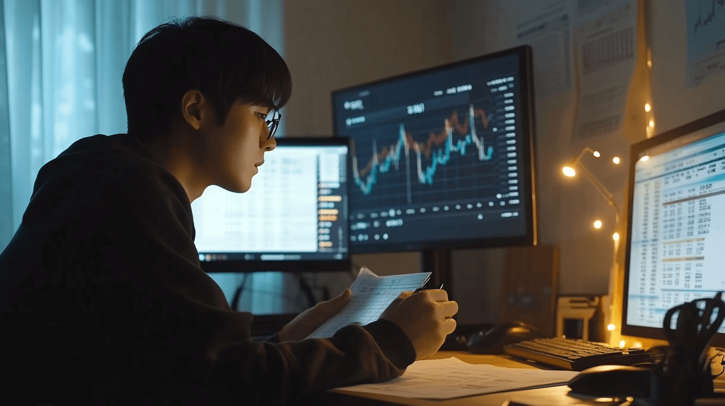차트를-보며-계산하고-있는-사람