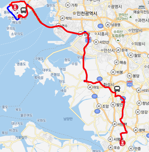 8822번 인천공항 버스 노선