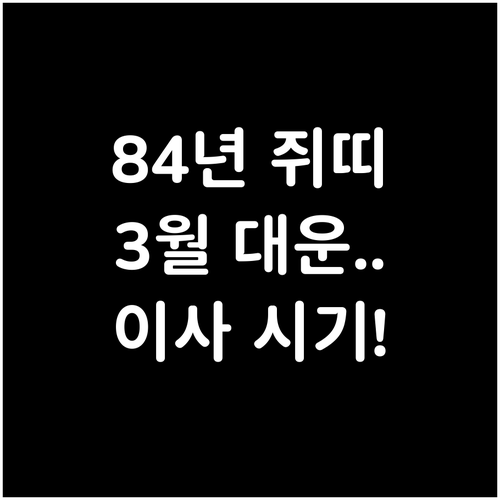 1984년생 쥐띠 2026년 3월 운..