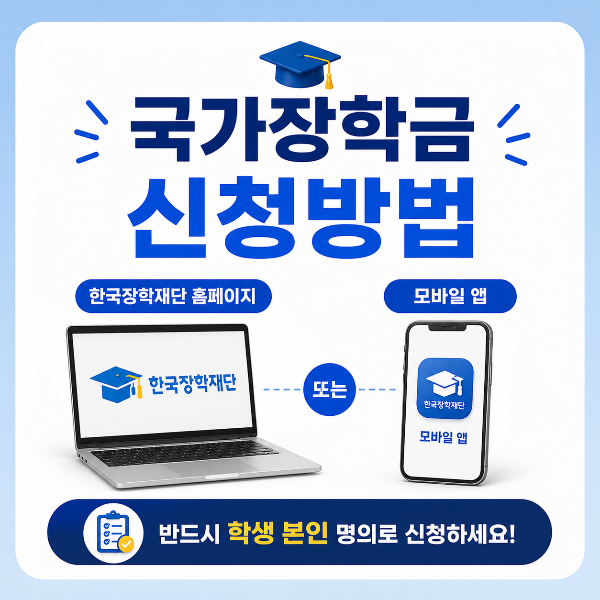 국가장학금 신청방법 안내 인포그래픽