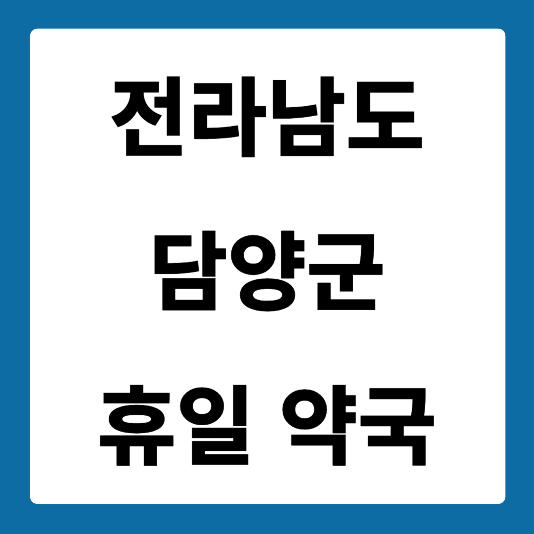 전라남도 담양군 약국 일요일