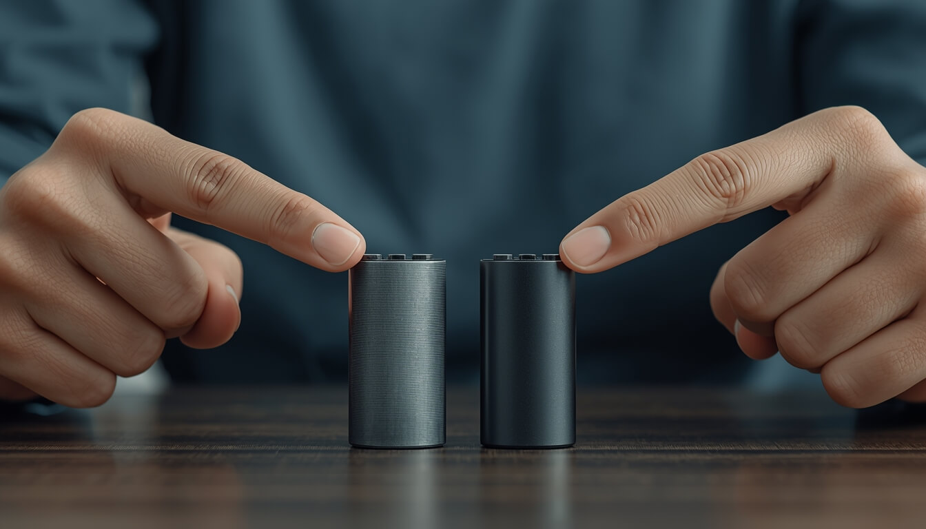 부풀어 오른 드론 배터리와 정상 배터리의 비교 모습