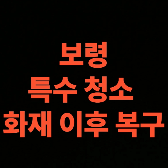 보령 화재 청소 전문업체 후기, 공장 화재복구 설비교체 완전 정복