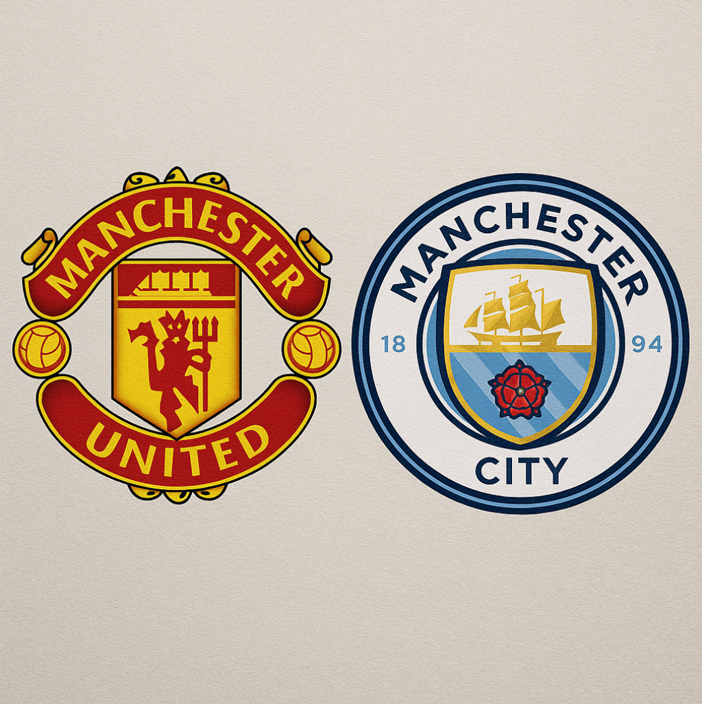 맨체스터 유나이티드와 맨체스터 시티의 엠블럼 이미지