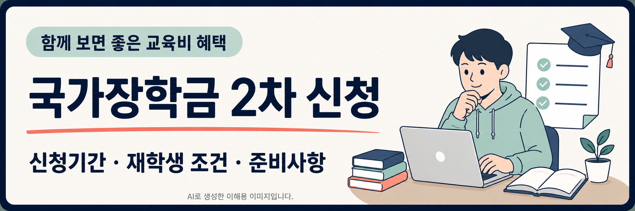 국가장학금 2차 신청 안내 미니 포스터