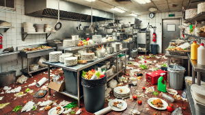 지저분한 식당주방