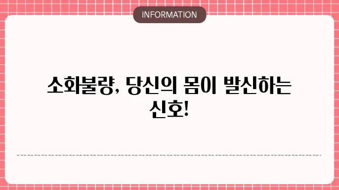 소화가 안될때 증상