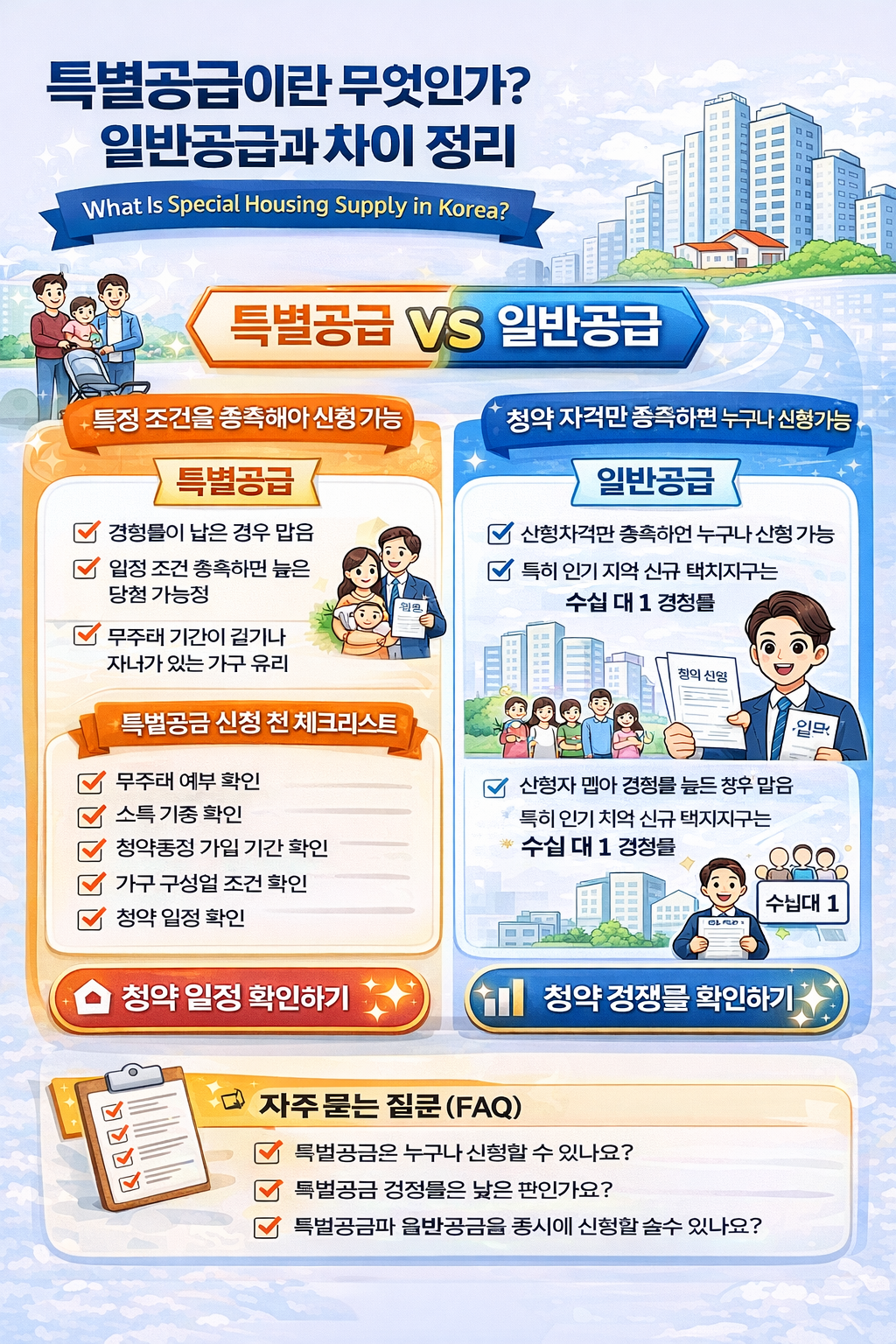 특별공급이란 무엇인가? 일반공급과 차이 정리