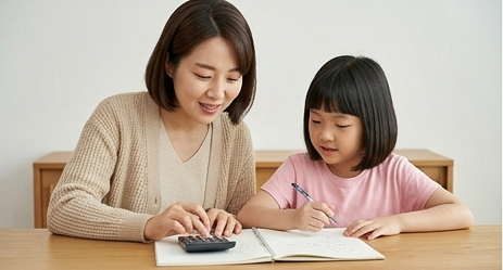 노트에 숫자를 적어가며 함께 계산해보는 부모와 아이

억만장자에게 배우는