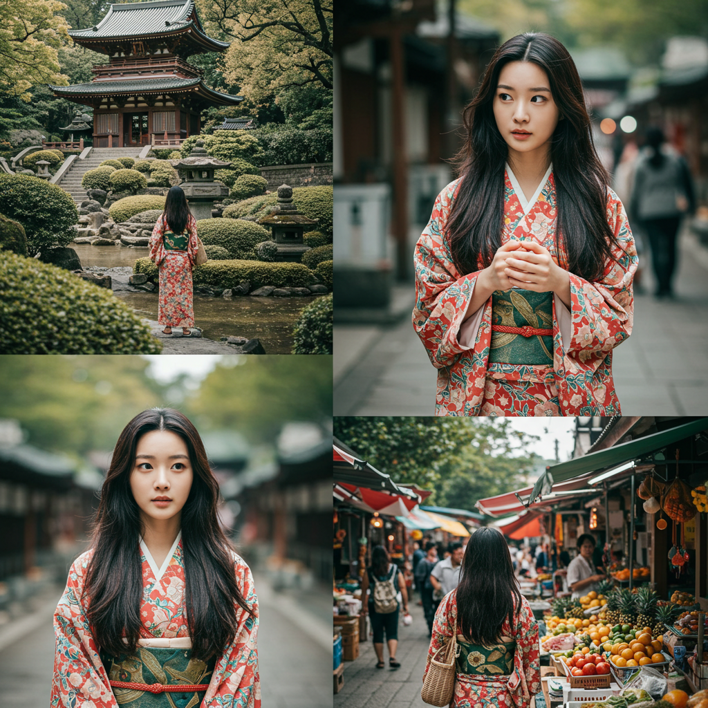 동남아 여행을 하고 있는 한국인 여성