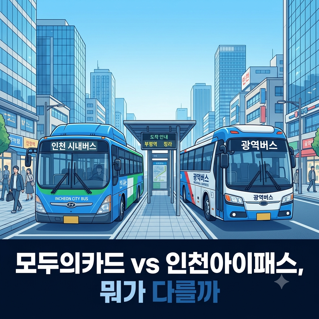 모두의 카드와 인천 아이패스 구조비교 이미지