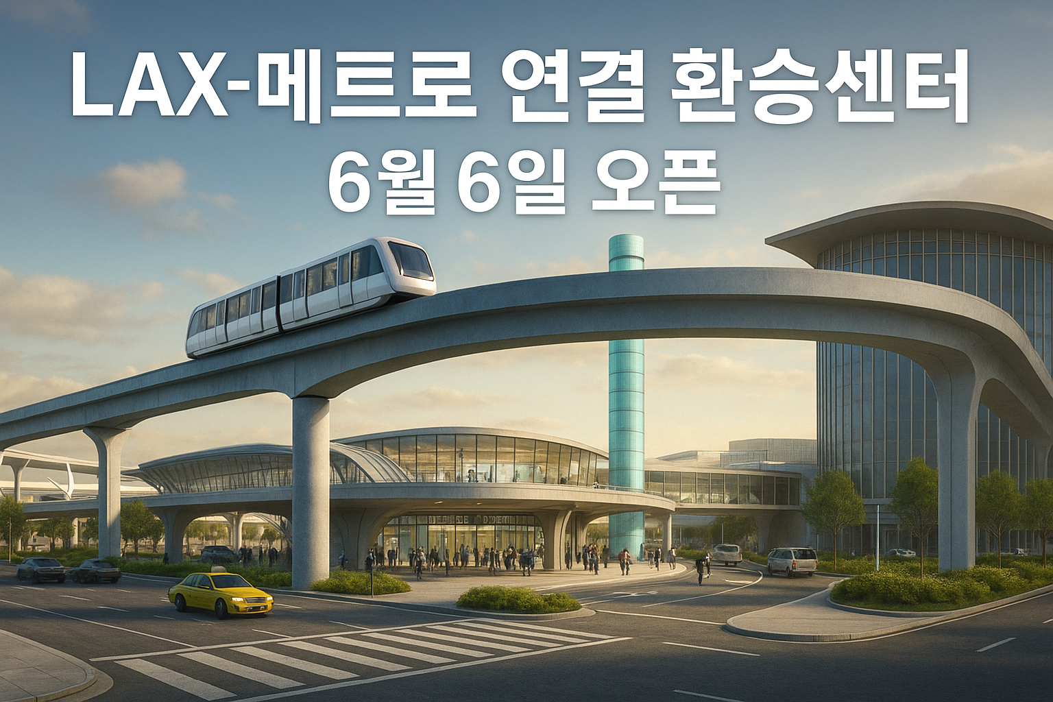 2025년 6월 개통 예정인 LAX/메트로 환승센터 조감도 이미지