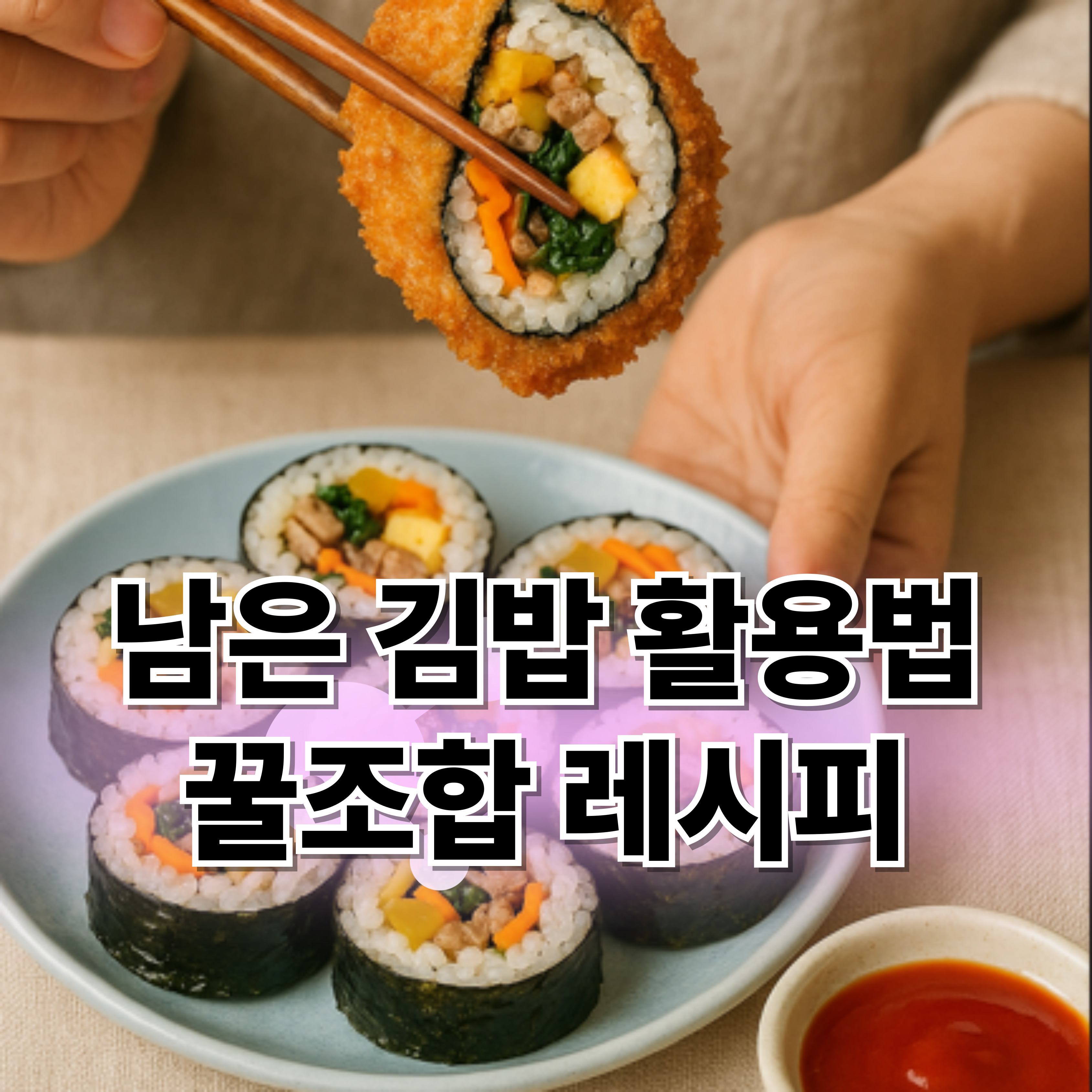 남은 김밥 활용법 및 레시피