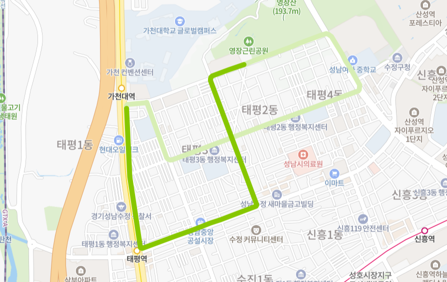 성남-77번-버스-노선-지도