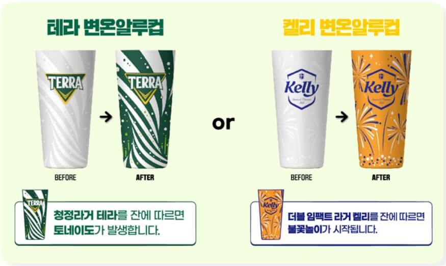 테라.켈리 변온알루컵 2종