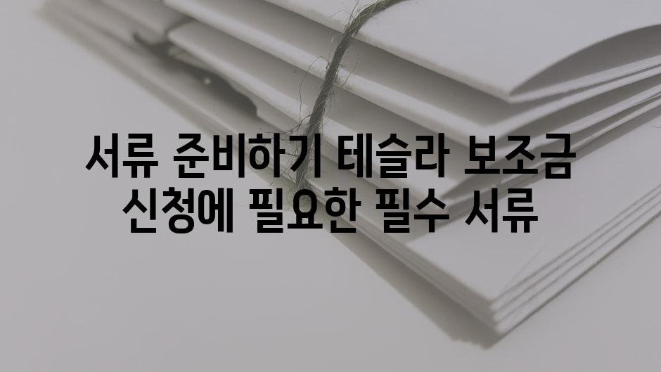 서류 준비하기 테슬라 보조금 신청에 필요한 필수 서류