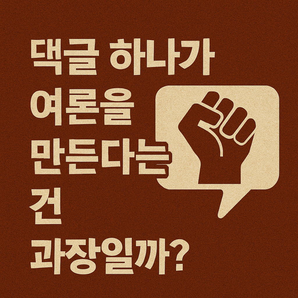 댓글 하나가 여론을 만든다는 건 과장일까?