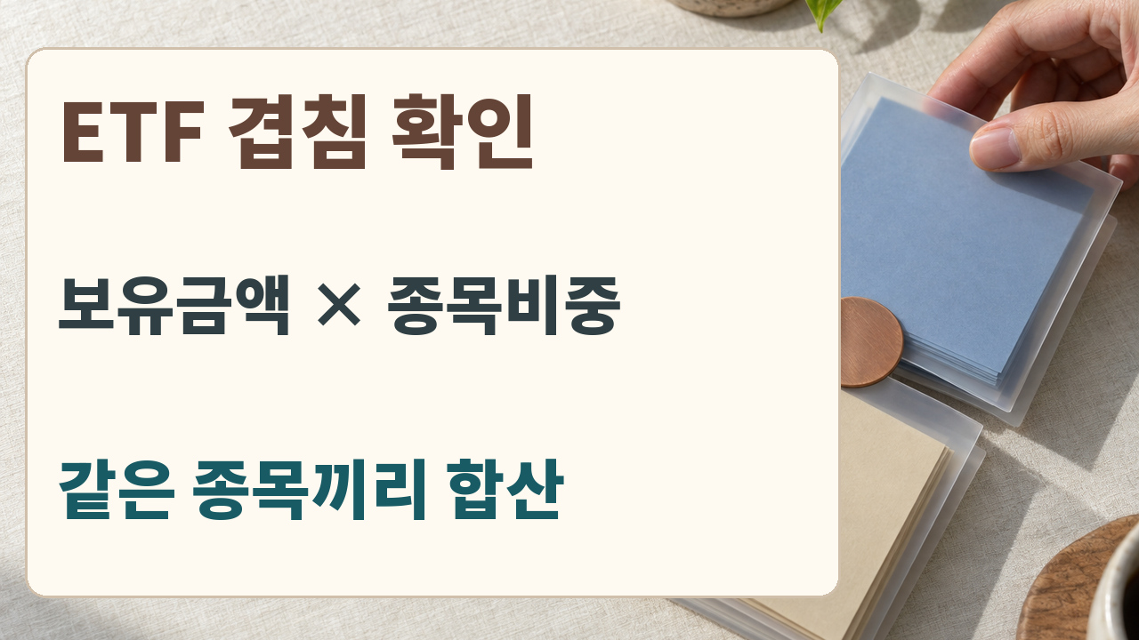 ETF 보유금액에 종목비중을 곱하고 동일 종목끼리 합산하는 확인법