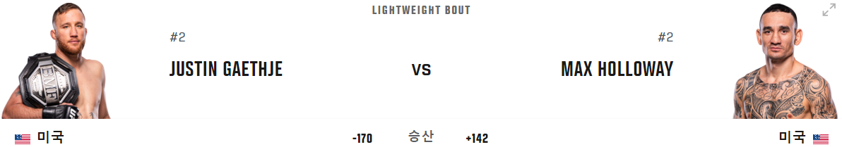 UFC 300 중계 날짜 경기일정 대진