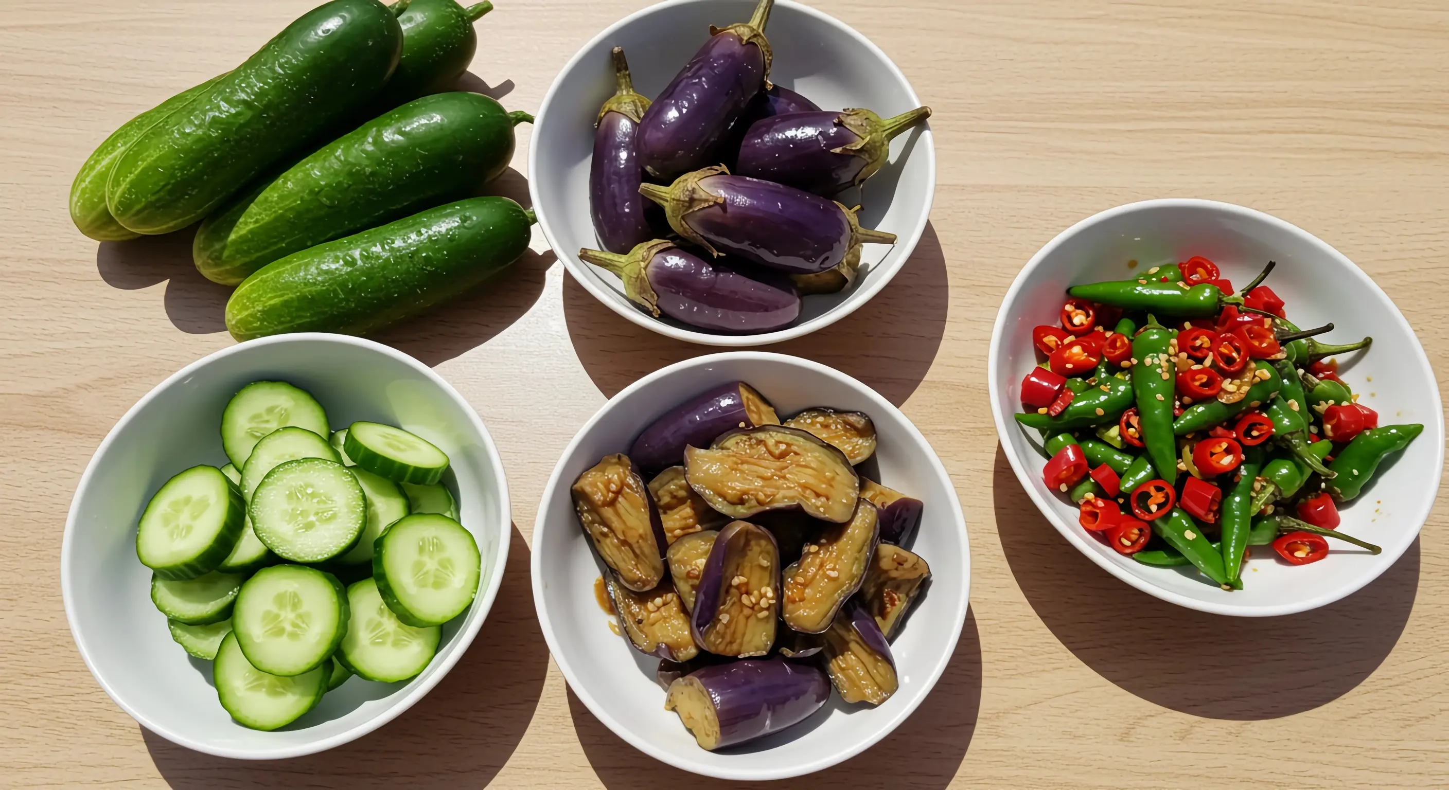 오이무침, 가지볶음, 고추무침 등 여름철 입맛을 돋우는 3가지 제철 채소 반찬