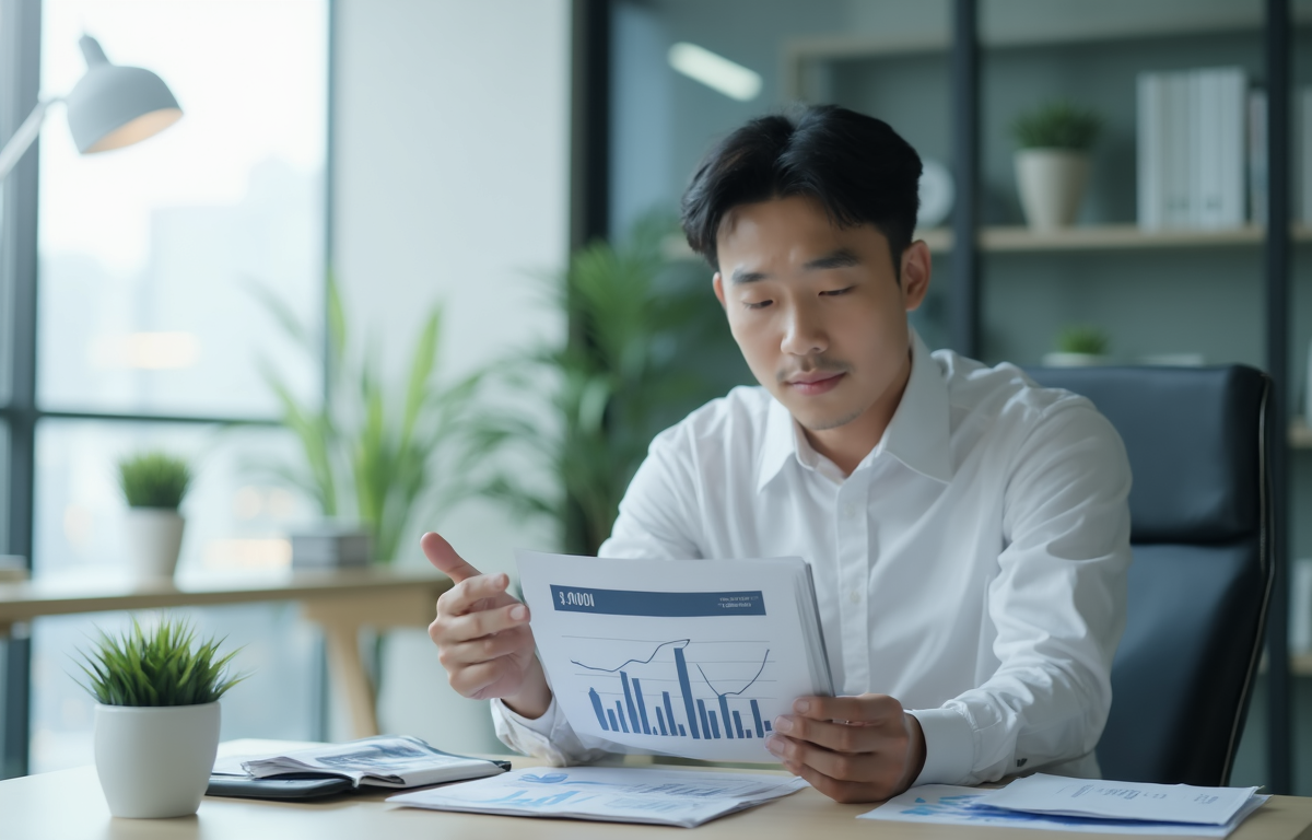 세금계산하는 남자 사진