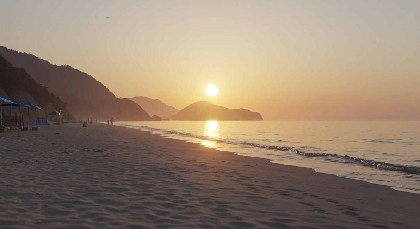 고성 봉포해변에서 조용하고 한적하게 즐기는 일출 풍경