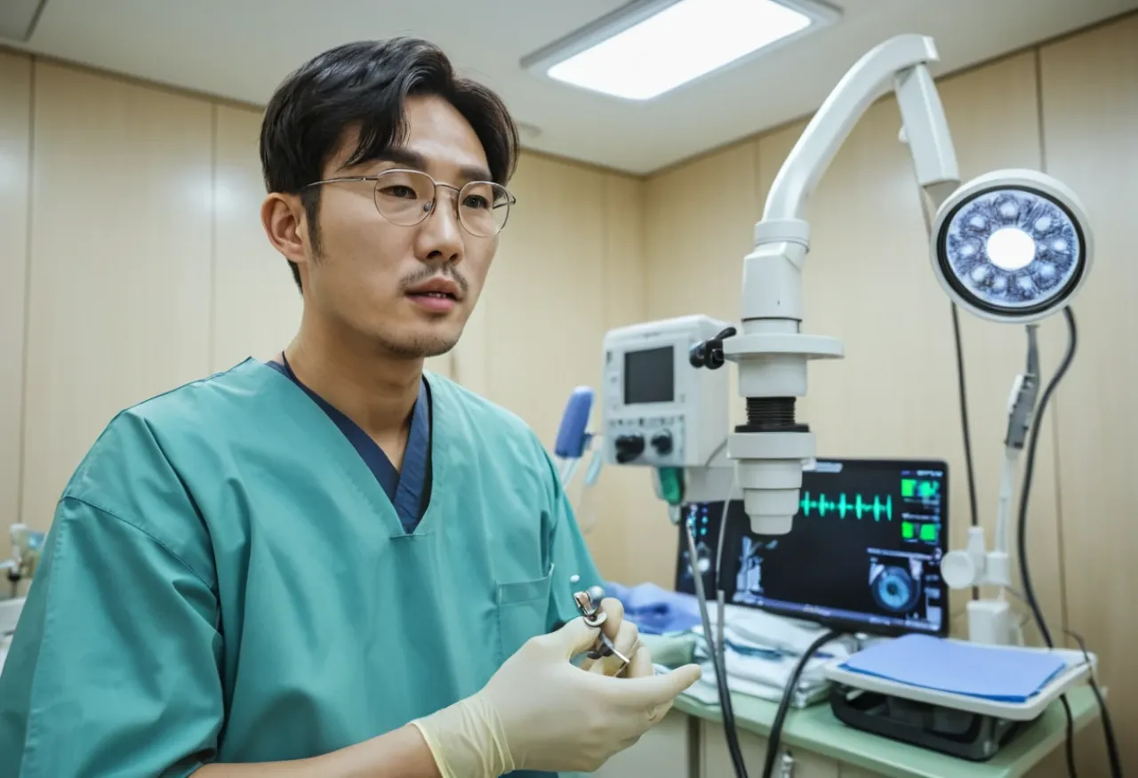 국가건강검진 항목에 포함된 위내시경 검사를 준비하는 모습