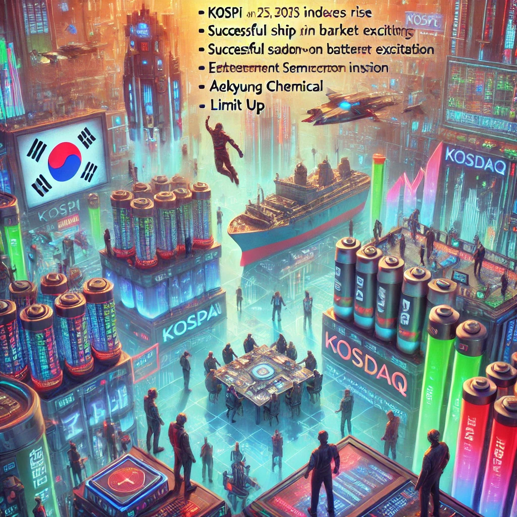 2025년 04월 25일 금요일 - 코스피·코스닥 상승, 조선·반도체 업종 강세