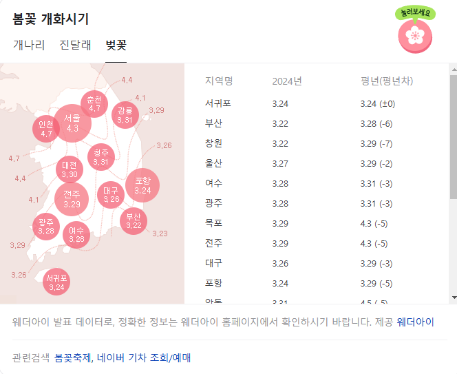 벚꽃 개화시기