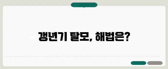 40 50대 필독 여성 탈모 원인과 해결법 확실하게 알아봐야 합니다