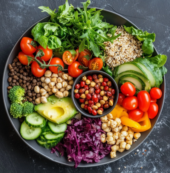 깨끗하고 건강한 식단을 표현한 사진