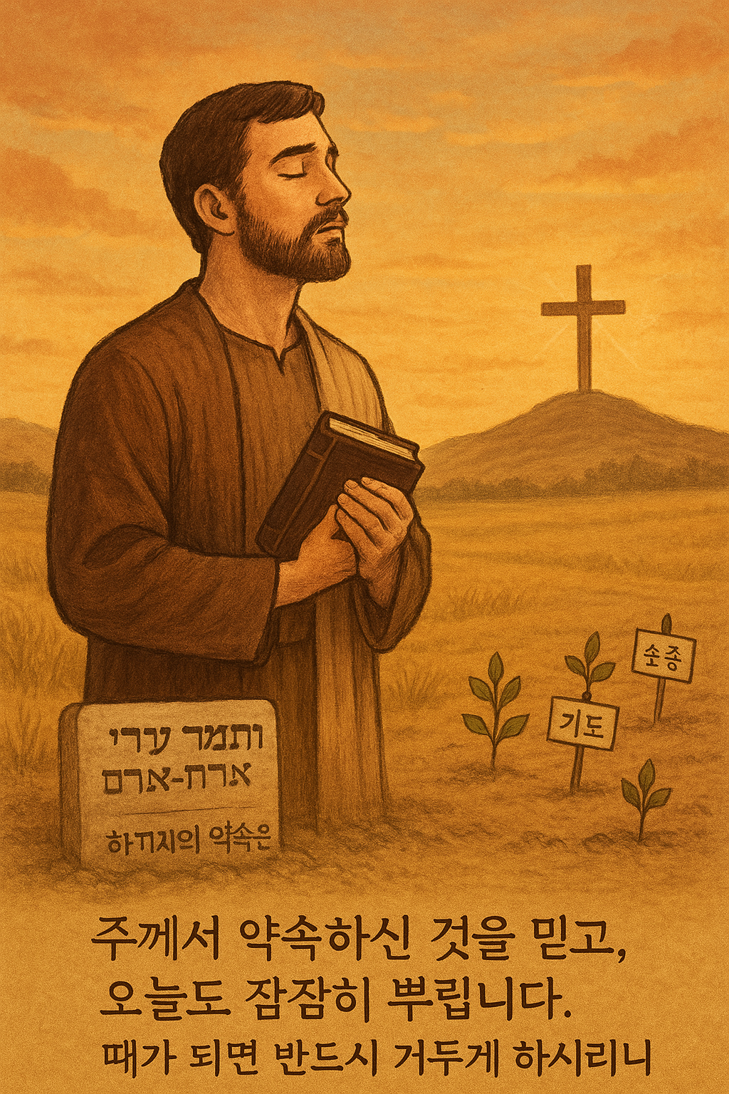 창 16:2 말씀을 보며 사라의 제안을 아브람이 받아들였으나 결과적으로 잘못된 해석이었고, 그로 인해 어려움이 된 것을 보며, 저도 하나님의 약속을 생각하며, '어떻게' 그 약속이 성취될 지를 생각하며 조급해하지 않는 마음이 있어야 함을 배우게 되었고, 오늘도 하나님께서 영적인 자손을 약속하신 것을 믿고 잠잠히 복음 전하는 일에 드려지는 모습을 그립니다.