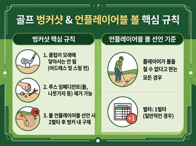 벙커 샷 핵심 규칙에 대한 설명이미지