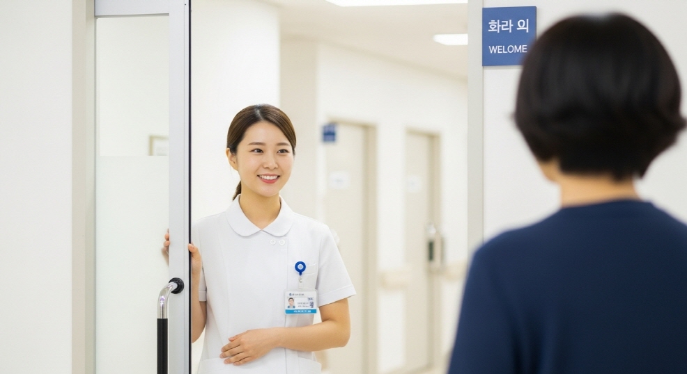 환자 맞이 간호사