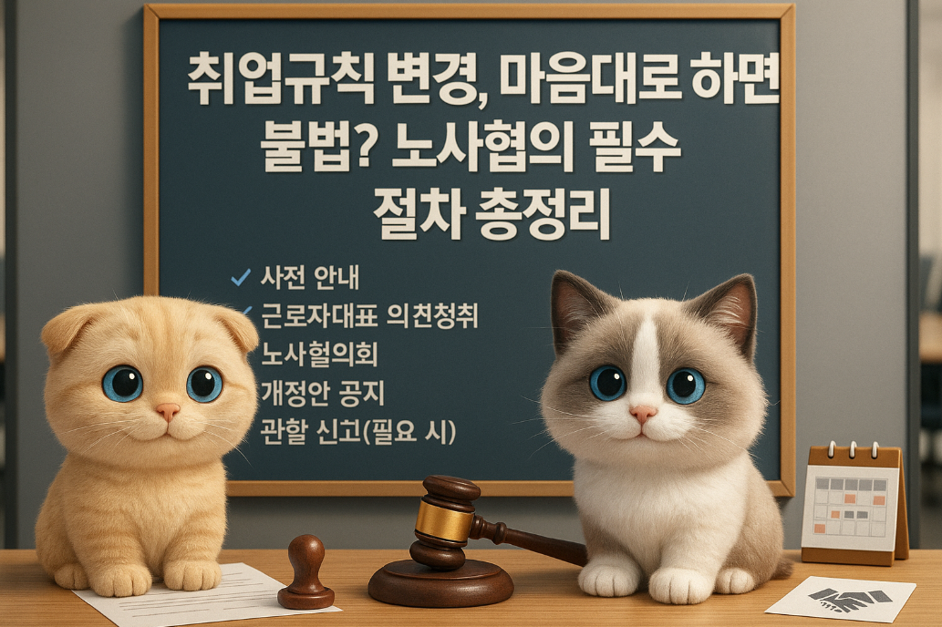 취업규칙 변경, 마음대로 하면 불법? 노사협의 필수 절차 총정리