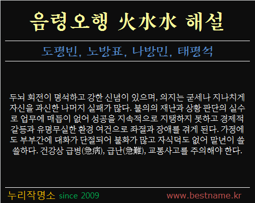 음령오행-화수수-해설